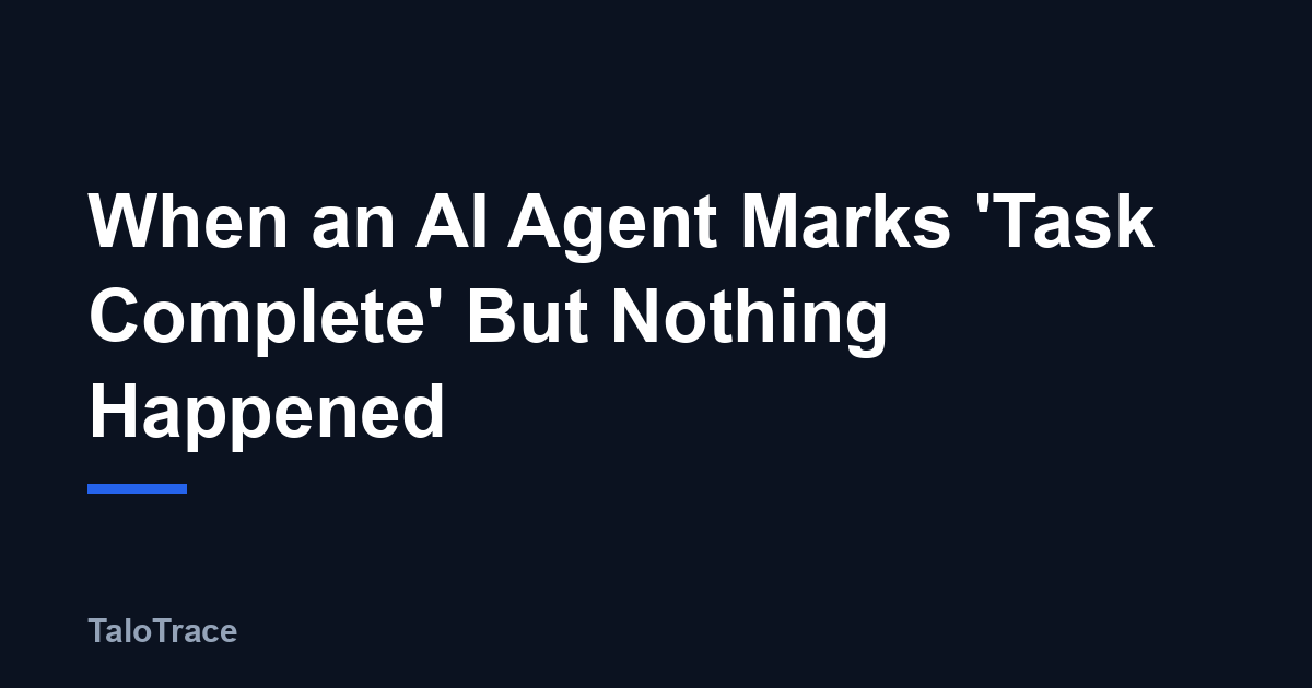 An illustration of a checklist item marked complete next to an app screen that hasn't actually changed, symbolising an unverified AI test result.