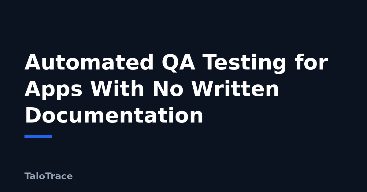 A founder reviews a TaloTrace run's findings, evidence recording and severity ratings for an app that has no written test documentation.